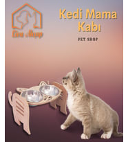 Liva Ahşap Kedi Köpek Mama ve Su kapları-LA8M1140383