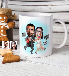 BK Gift Kişiye Özel Sevgililer Karikatür Beyaz Kupa Bardak  15