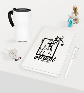 BK Gift Kişiye Özel Avukat Temalı Beyaz Defter Kalem ve Termos Mug Seti - 16 (Model 1)