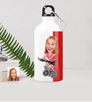 BK Gift Kişiye Özel Bayan Sporcu Karikatürlü Metal Suluk 500 Ml
