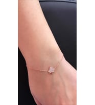 ROSE ZİRKON TAŞLI GÜMÜŞ YAPRAK BİLEKLİK