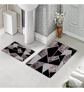 Banyo Halısı Ikili Klozet Takımı Kaymaz Tabanlı (60 xm x 100 cm + 40 cm x 60 cm) 