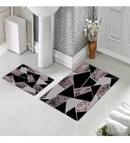 Banyo Halısı Ikili Klozet Takımı Kaymaz Tabanlı (60 xm x 100 cm + 40 cm x 60 cm) 