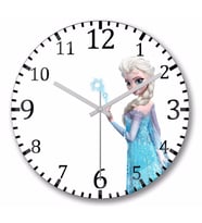 Elsa Frozen Anna Duvar Saati Bombeli Gercek Cam