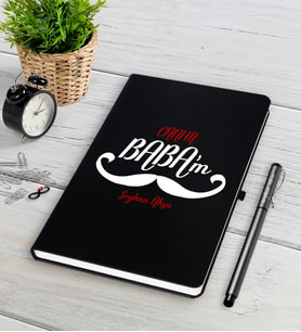 BK Gift Kişiye Özel Canım Babam Siyah Defter Kalem Seti-8
