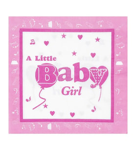 Baby Shower Peçete, Pembe - 33 x 33 cm - 20 Adet (STD)