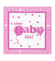 Baby Shower Peçete, Pembe - 33 x 33 cm - 20 Adet (STD)
