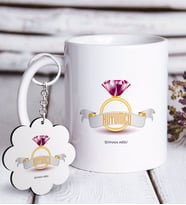 BK Gift Kişiye Özel Mesleki Kuyumcu Beyaz Kupa ve Anahtarlık Hediye Seti (Model 1)