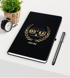 BK Gift Kişiye Özel Avukat Temalı Siyah Defter Kalem Seti - 1