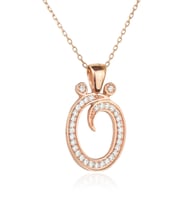 Harf Kolye 925 Ayar Ö  Harfi Gümüş Kolye - Rose