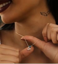 Papatya Silver 925 Ayar Nazar Boncuklu Gümüş Kalp Kolye