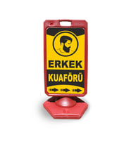 Erkek  Kuaför  Reklam ve Yönlendirme Uyari Dubasi A Tabela Kırmızı
