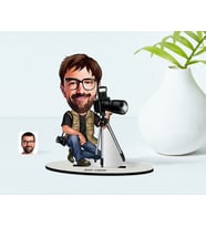 BK Gift Kişiye Özel Bay Profesyonel Fotoğrafçı Karikatür Ahşap Biblo  1