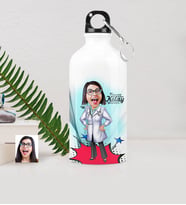 BK Gift Kişiye Özel Bayan Doktor Karikatürlü Metal Suluk 500 Ml 2