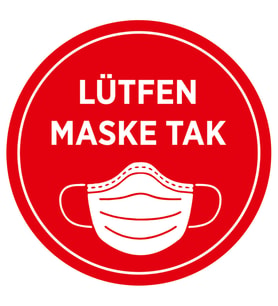 MIGNATIS - Maske Tak Sticker Afiş Duvar İçin 35x35cm 5 ADET SYL16