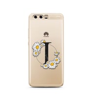 Papatya Harf Tasarım Süper Şeffaf Silikon Telefon Kılıfı Huawei P10     I-Harfi