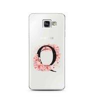 Pembe Çiçekli Harf Tasarım Süper Şeffaf Silikon Telefon Kılıfı Samsung A3 (2016)
