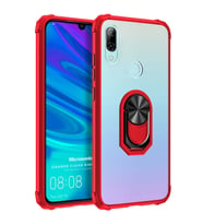 Microsonic Huawei Honor 10 Lite Kılıf Grande Clear Ring Holder Kırmızı