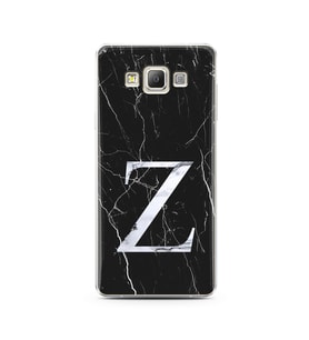 Samsung A7 (2015) Siyah Mermer Harf Tasarımlı Telefon Kılıfı Z-Harfi 