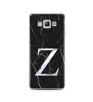 Samsung A7 (2015) Siyah Mermer Harf Tasarımlı Telefon Kılıfı Z-Harfi 