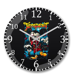 Mickey Zumbi Duvar Saati Bombeli Gercek Cam