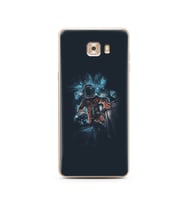 Uzay Boşluğu Tasarım Süper Şeffaf Silikon Telefon Kılıfı Samsung C9 