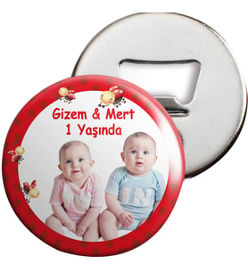 Kırmızı Puantiyeli Konsepti Açacaklı Magnet Kişiye Özel