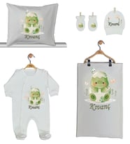 Pia Baby GL 1924-02 İsme Özel Beşli Tulum Set