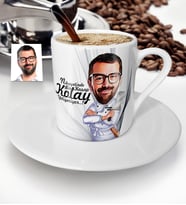 BK Gift Kişiye Özel Bay Kasap Karikatür Türk Kahvesi Fincanı  1