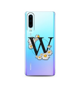 Papatya Harf Tasarım Süper Şeffaf Silikon Telefon Kılıfı Huawei P30   W-Harfi