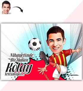 BK Gift Kişiye Özel Bay Futbolcu Sarı Kırmızı Karikatür Baskılı Yaş Pasta İçin Yenilebilir Şekerli Kağıt  1(Sadece Kağıt)