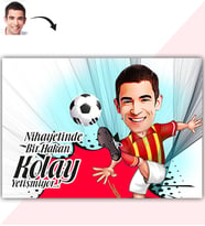 BK Gift Kişiye Özel Bay Futbolcu Sarı Kırmızı Karikatür Baskılı Yaş Pasta İçin Yenilebilir Şekerli Kağıt  1(Sadece Kağıt)