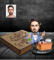 Kişiye Özel Öğretmen Karikatürlü Ahşap Biblo Kutulu Bay-3