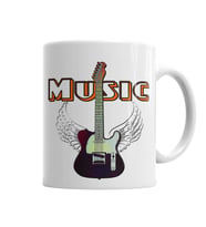 Guitar Music Gitar Müzik Kupa Bardak Porselen