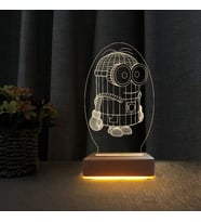 3d Doğum Günü Hediyesi Minion Çocuk Odası Gece Lambası (Sarı)