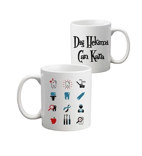 Diş Hekimine Hediye İsim Baskılı Kupa Bardak