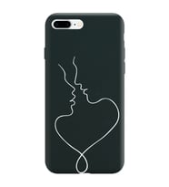 Iphone 8 Plus Çizgi Tasarımlı Siyah Lansman Telefon Kılıfı