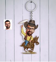BK Gift Kişiye Özel Kovboy Karikatür Anahtarlık