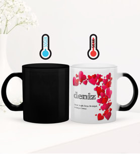 BK Gift Kişiye Özel Sevgili İsim Anlamı Sihirli Cam Kupa Bardak - 4