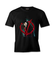 V for Vendetta - Give him a Mask Siyah Erkek Tshirt