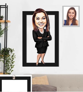 Kişiye Özel Öğretmen Karikatürlü 3D Ahşap Tablo 30x47 Bayan-15