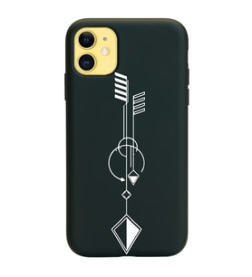 Iphone 11 Çizgi Tasarımlı Siyah Lansman Telefon Kılıfı