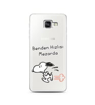 Snoopy Tasarımlı Süper Şeffaf Silikon Telefon Kılıfı Samsung A5 (2016)