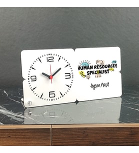 Human Resources Specialist Ahşap Masa Saati 002