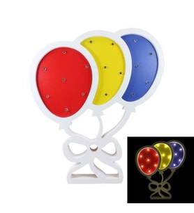 Uçan Balonlar, Pilli Led Işıklı Dekoratif Ahşap Pano (STD)