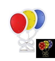 Uçan Balonlar, Pilli Led Işıklı Dekoratif Ahşap Pano (STD)