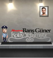 Kişiye Özel Polis Karikatürlü Kolay Yetişmiyor Ahşap Biblo Bay-4