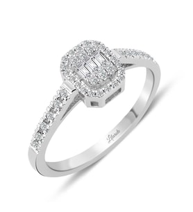 Modern Tasarım 0.20 Ct Baget Kare Tektaş Yüzük