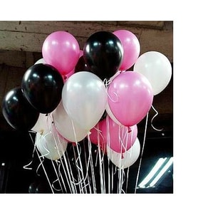 30 Adet Siyah Beyaz Şeker Pembe Karışık Balon ( Balonlar Sönüktür)