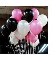 30 Adet Siyah Beyaz Şeker Pembe Karışık Balon ( Balonlar Sönüktür)